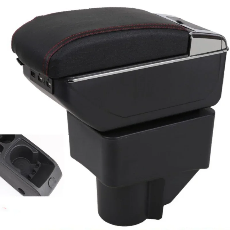 New luxury For Ford Fiesta Armrest Car Storage Box For Ford Fiesta 3 Car Armrest Box 2011-2018 Accessories easy installation