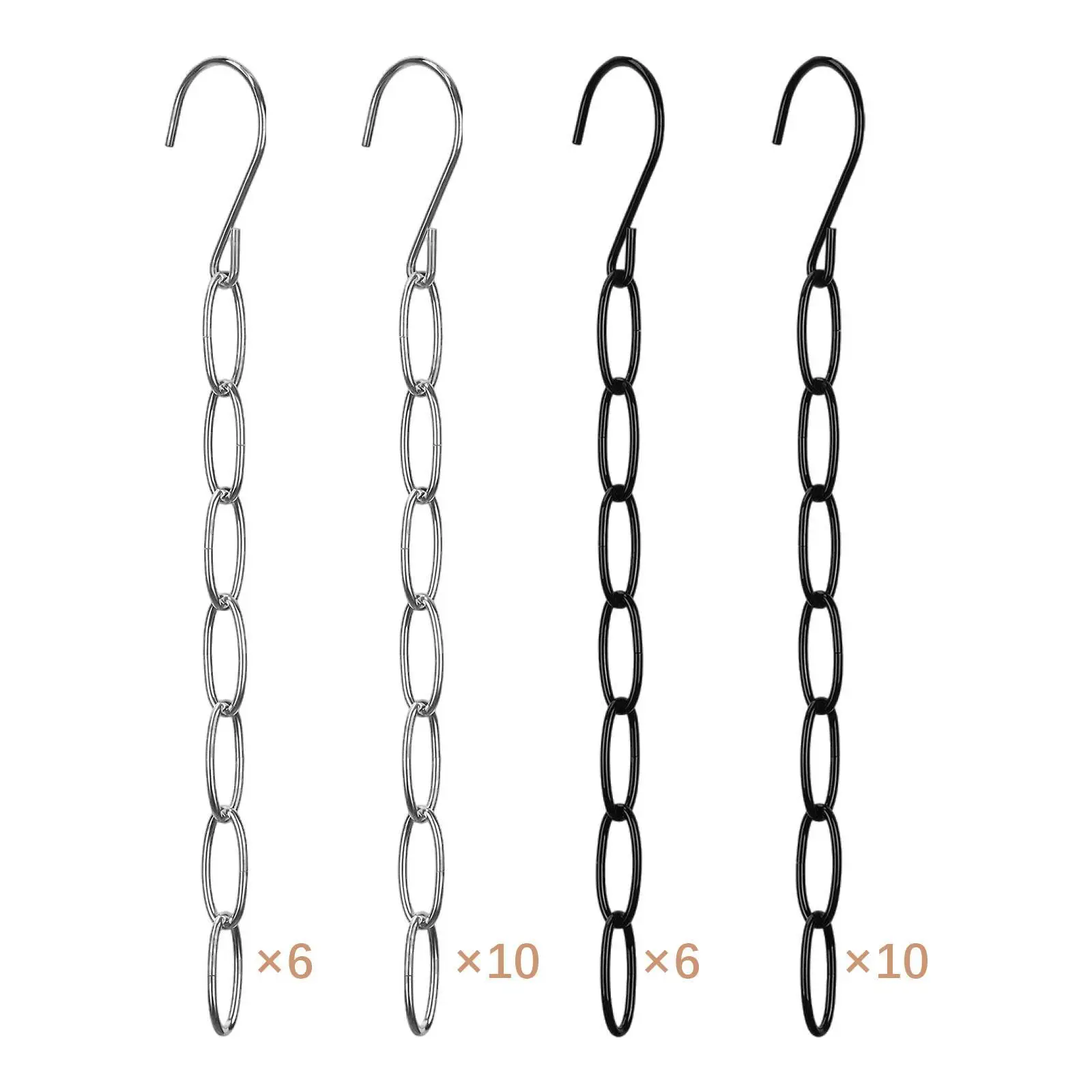 Metal Chain Clothes Hangers Reduce Wrinkle Multifunctional with 7 Slots Accessories for Travel Office Trousers Towel Wardrobe