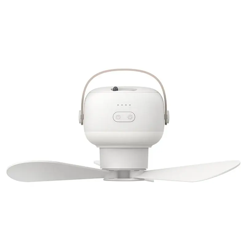 [B25B!】 Tent Hanging Ceiling Fan Battery Operated Remote Control 4 Gears Portable LED Light For Home