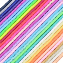 350pcs 6mm Flat Round Polymer Clay Beads Loose Spacer Beads for Jewelry Making DIY Needlework Bracelet Necklace Earrings
