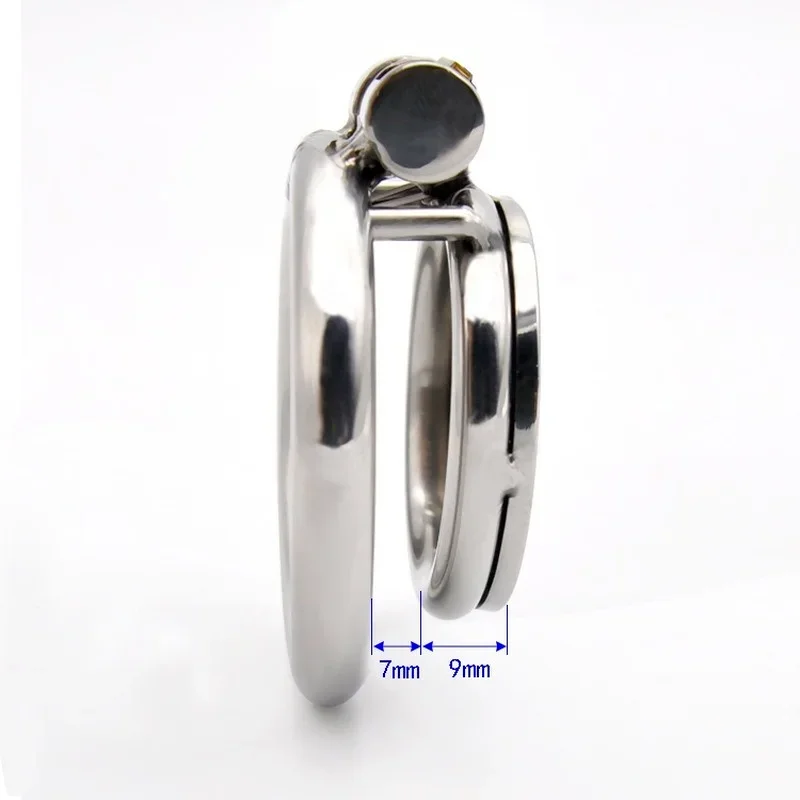 Super Short Metal Chastity Device with Big / Small Plate Cage Urethral Tube Spiked Ring Penis Ring Chastity Belt Sex Toy for Men