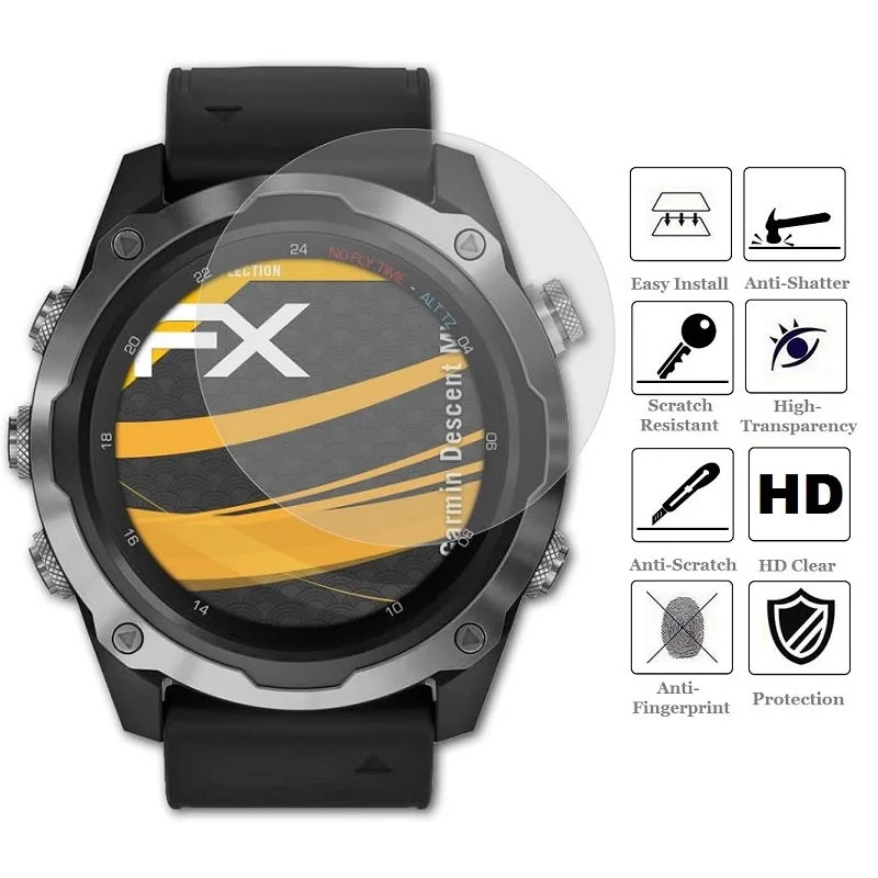 Protector de pantalla para reloj inteligente, película protectora de vidrio templado para Garmin Descent Mk2, MK2i, MK2S, MK1, 5 piezas