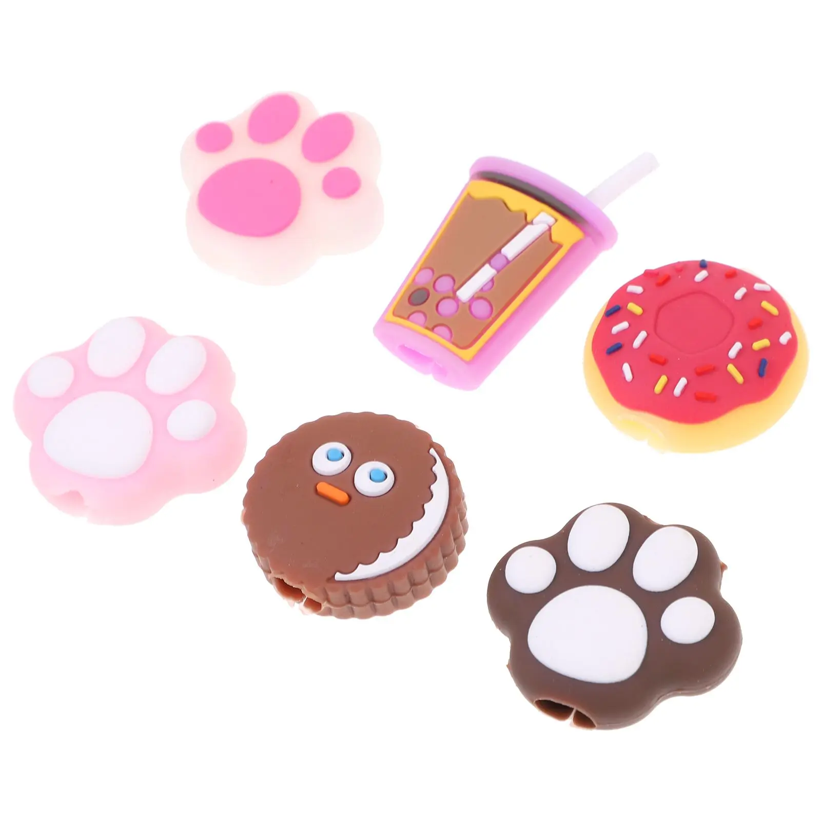 

6 Pcs Data Cable Protective Sleeve Charging Cover Dessert Wire Protectors Cartoon USB Cable Home Phone Supply
