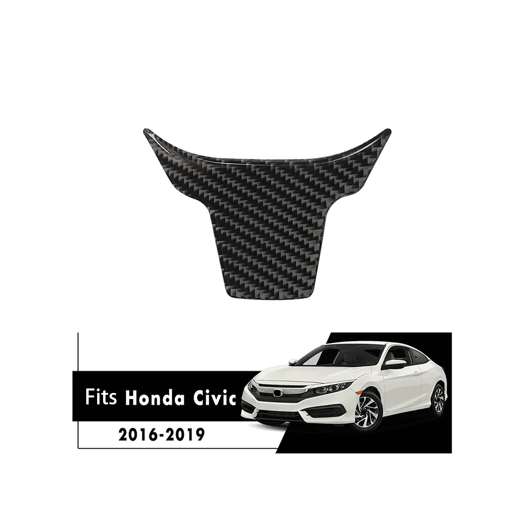 Replacement For Honda Civic 10th Gen 2016-2019 Steering Wheel Bottom Decor Cover Carbon Fiber Sticker