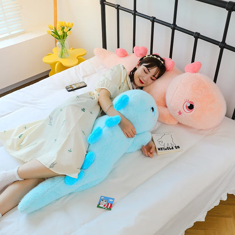 60-120cm Plush Animals Stuffed Dinosaur Toy Kids Adorable Plushie Doll Soft Lying Dino Pillow Green Pink Blue Children Boy Gift