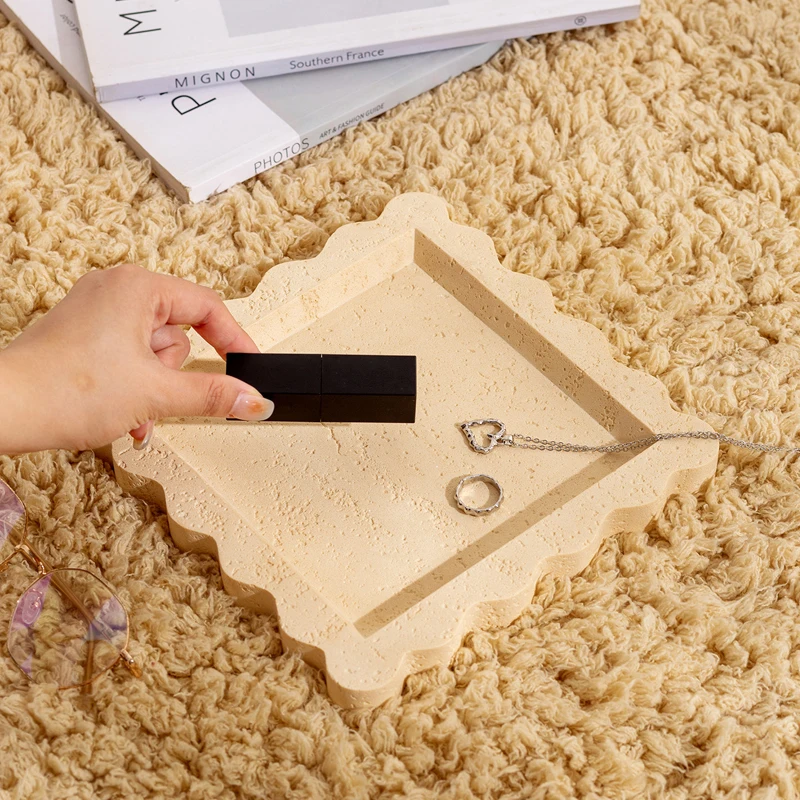 Cave Stone Washstand Tray Bathroom Decoration Washstand Rack Household Tooth Cups Gargle Cups Cosmetic Jewelry Storage Tray