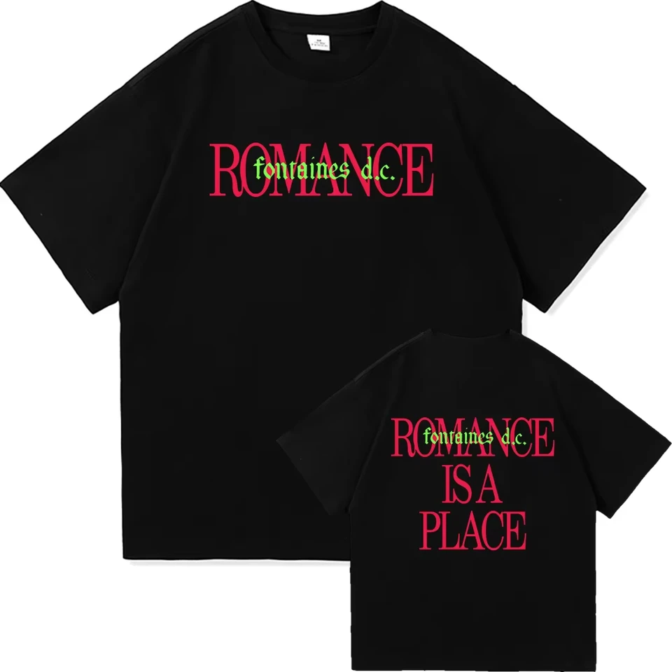 Camiseta Streetwear Fontaines D.C. Romance, para Hombre y Mujer, Harajuku, Unisex, Algodón, Overzised, Casual 3