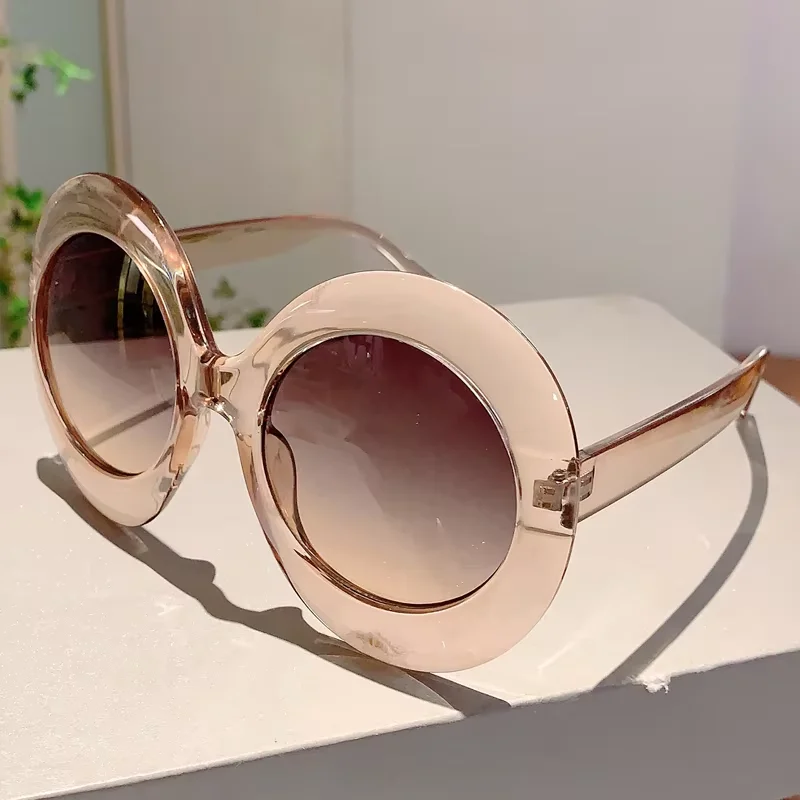 Oversized Big Frame Round Sunglasses Women For Men Luxury Brand Designer Vintage Popular Face Shield Punk Sun Glasses UV400