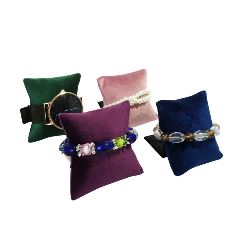4 Colors  Watch Jewelry Necklace Display Pillow Stand Bracelet Storage Organizer Holder PU Bangle Cushion Rack Jewelry Display