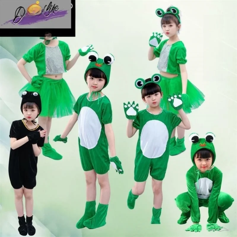 

61 Little Frog Children's Animal Performance Costume Kindergarten Cartoon Play Frog Clothes Jump Frog Dance Performance