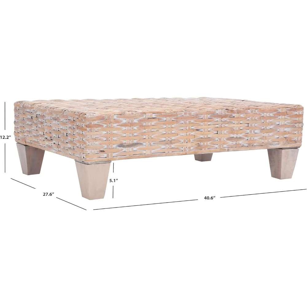 Mesa de centro de lavado blanco natural