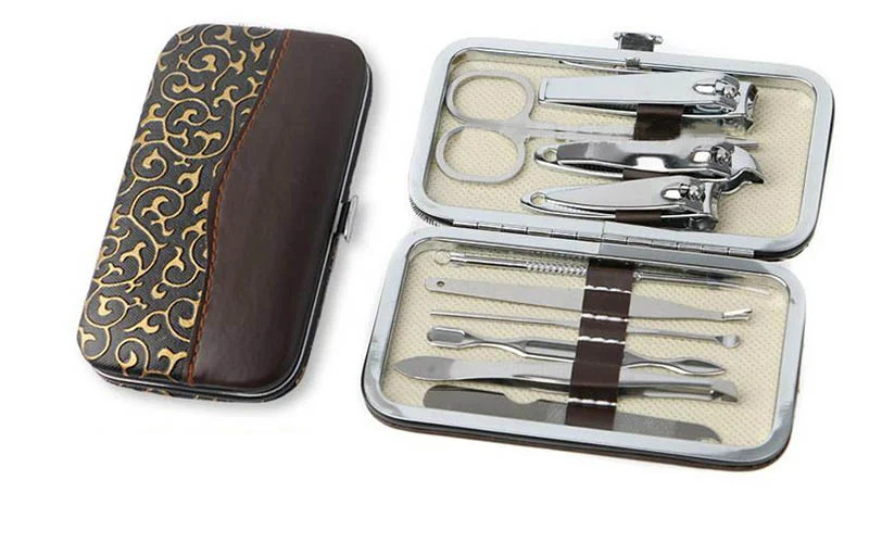 Set di strumenti per nail art 10 pezzi/set Set manicure universale per ufficio domestico in acciaio al carbonio Tagliaunghie Kit per toelettatura Colore casuale