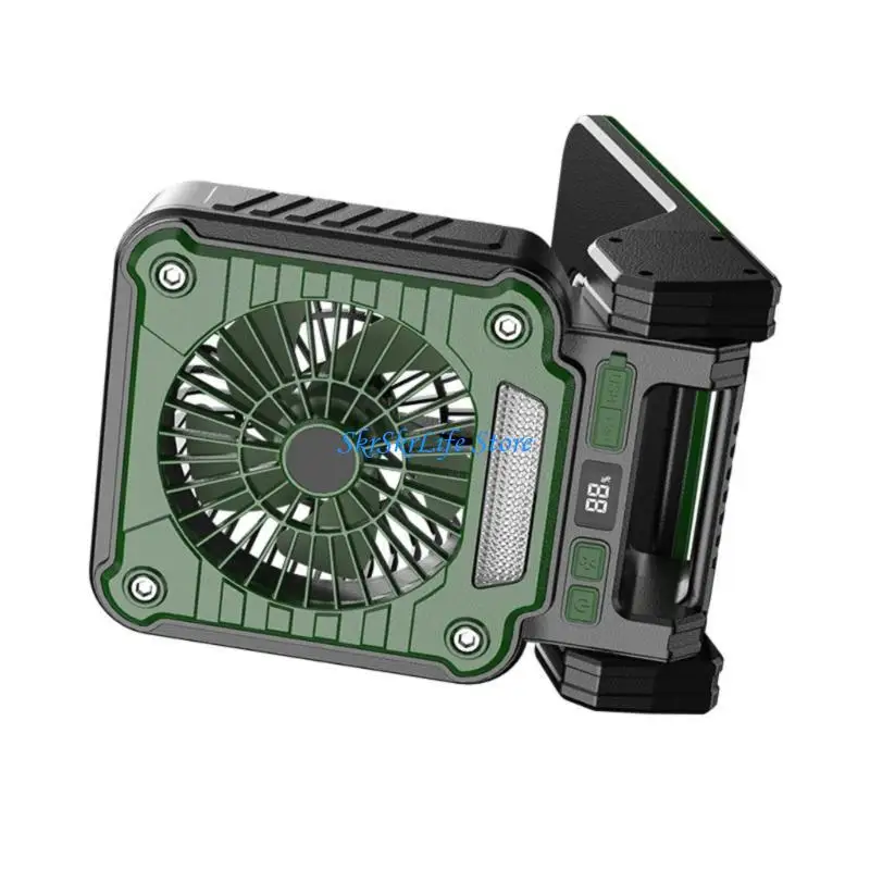 

E65E Portable Solar Rechargeable Outdoor Camping Fan Foldable USB Charging Hanging Hook Light