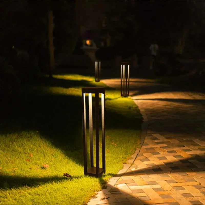 Outdoor Waterproof 10W LED Lawn Lamp Modern Aluminum Pillar Garden Light Villa Courtyard Landscape Lighting Lawn Bollards Lamps