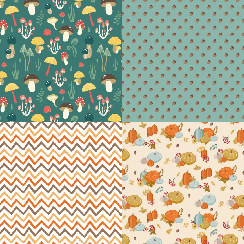 DIY Photo Album Scrapbooking Paper Ledger Materials Cute Autumn Thanksgiving Background Paper Pattern Paper - Image 4
