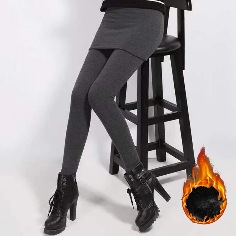 กางเกงเลกกิ้งบุขนหนานุ่มสำหรับผู้หญิง ใส่กันหนาว ทรงสกินนี่ เอวสูง ใส่สบายๆ ในชีวิตประจำวัน