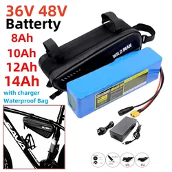 36V 48V 10Ah 18650 Rechargeable Lithium Battery Pack 10S3P 13S3P 500W Power Bicycle Scooter Electric Vehicle with Waterproof Bag