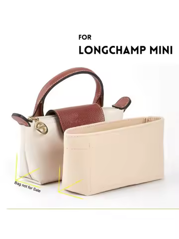 Bag Organizer for LONGCHAMP Mini Tote Timid Bag Storage & Finishing Inner Bag Liner Handbags Insert Organizer Fit Mini Size
