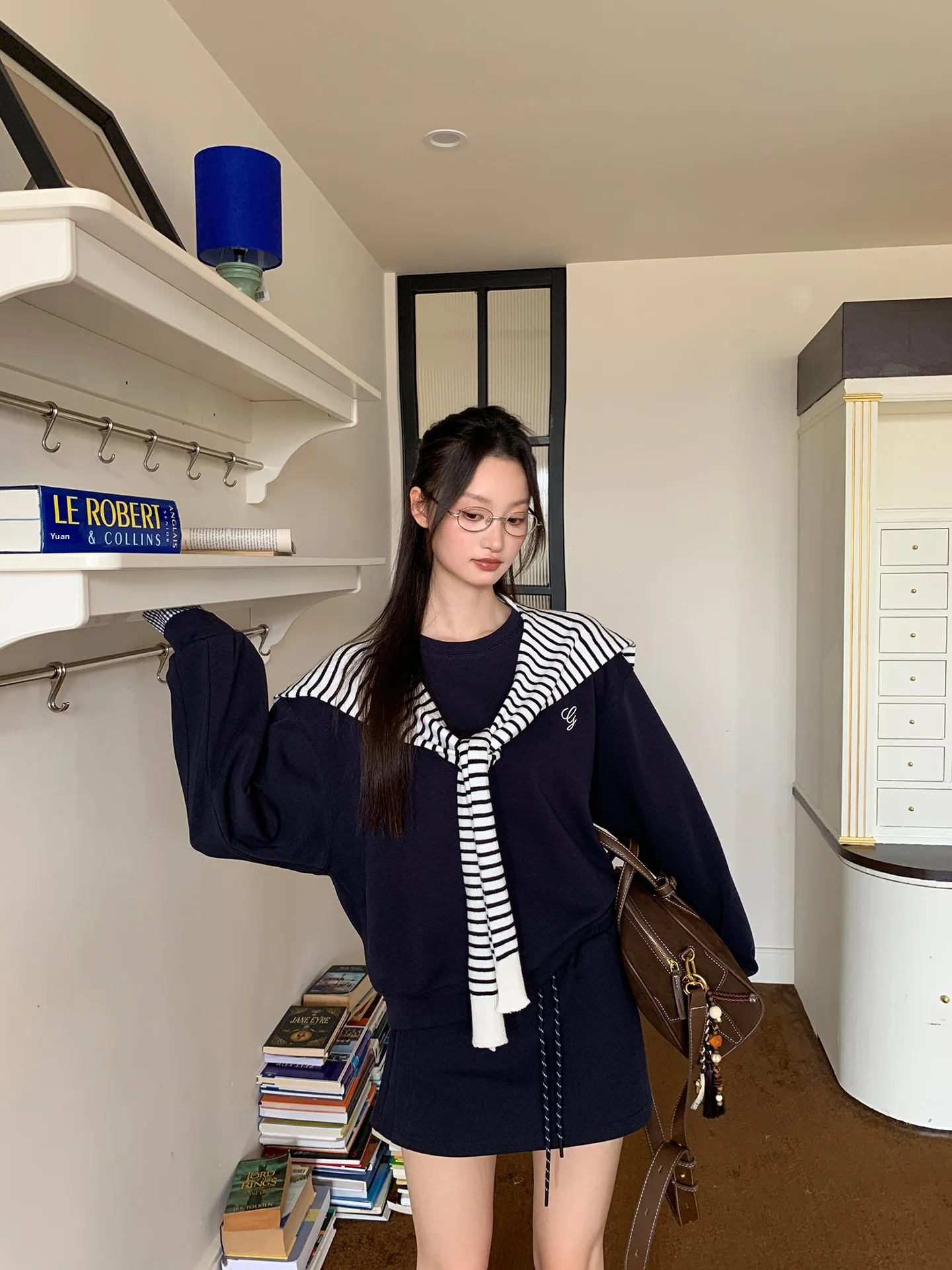 Red Celebri Sweatirt Jaet Women's New 2025 Oversize American Lazy Chic Long Sve round Ne Pullover Cotton Polyester...