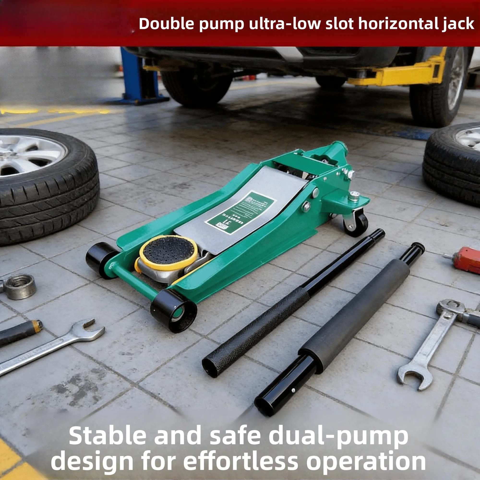 

Домкрат гидравлический напольный с двойным насосом, 2,5 тонны, для тяжелых условий эксплуатации, инструмент для подъема автомобилей при авторемонте