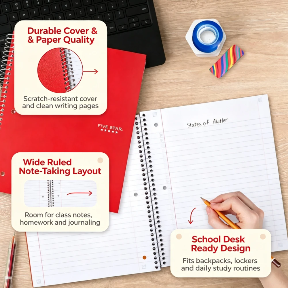 3 Subject Spiral Notebook, 150 - Paper Punch 3 Hole review and price
