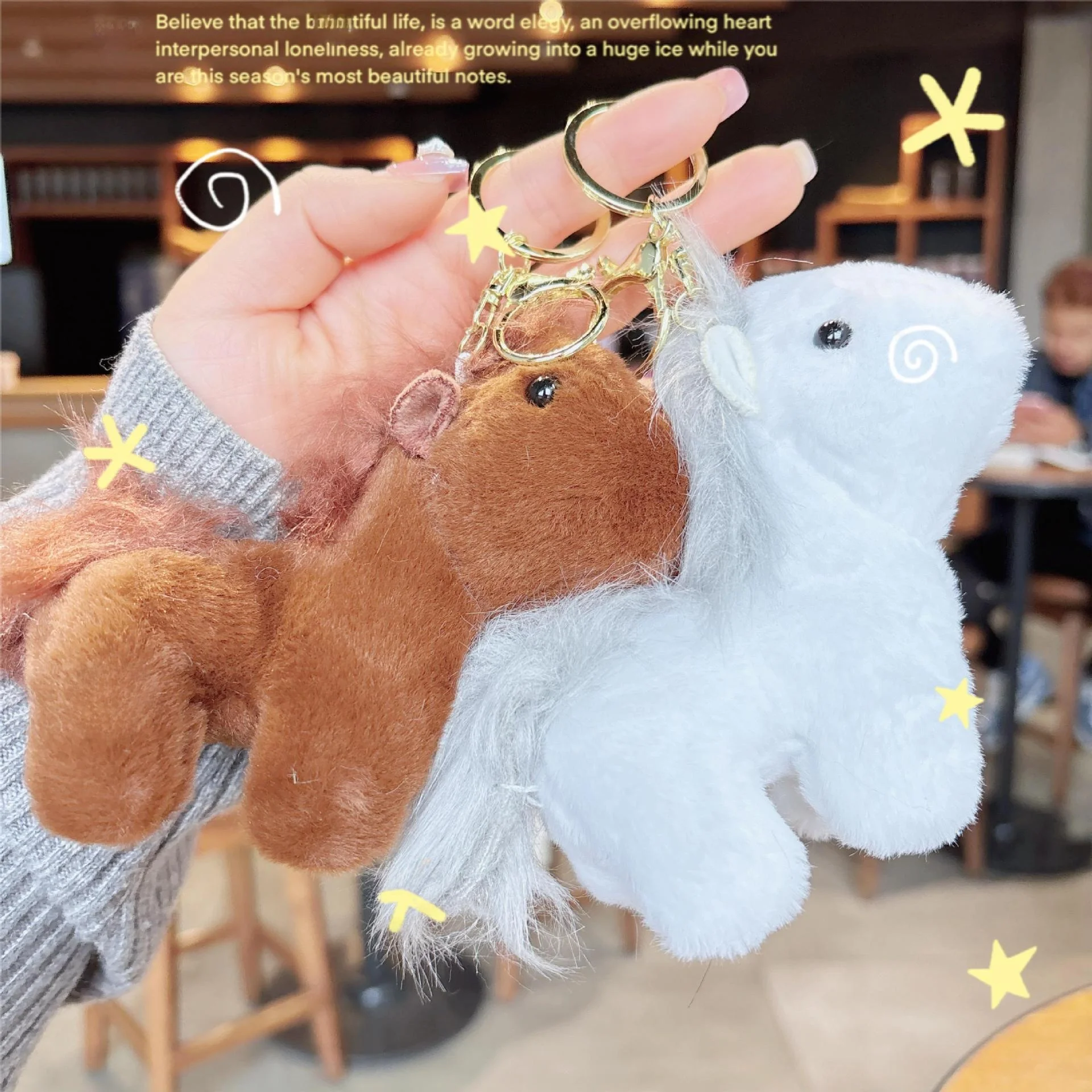 Adorable llavero de felpa transfronterizo, nuevo modelo, pequeño bolso de comida, adorno, muñeca de juguete, llavero, mascota de juguete, decoración de mochila de peluche