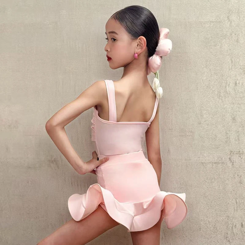 

New Latin dance practice suits for girls, professional training performance suits, halter dresses, and cha-cha rumba dance sets