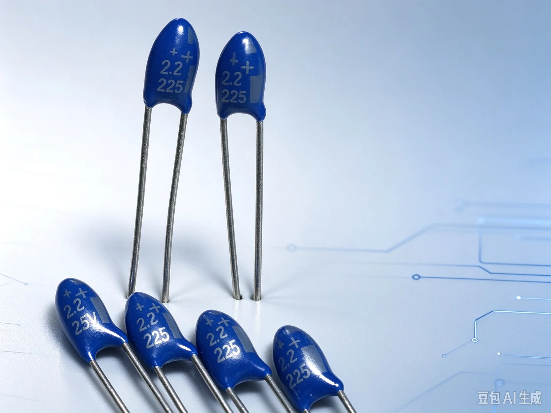 Vintage for NEC 2.2UF 25V 225 Tantalum Capacitor 3mm Pitch  100pcs