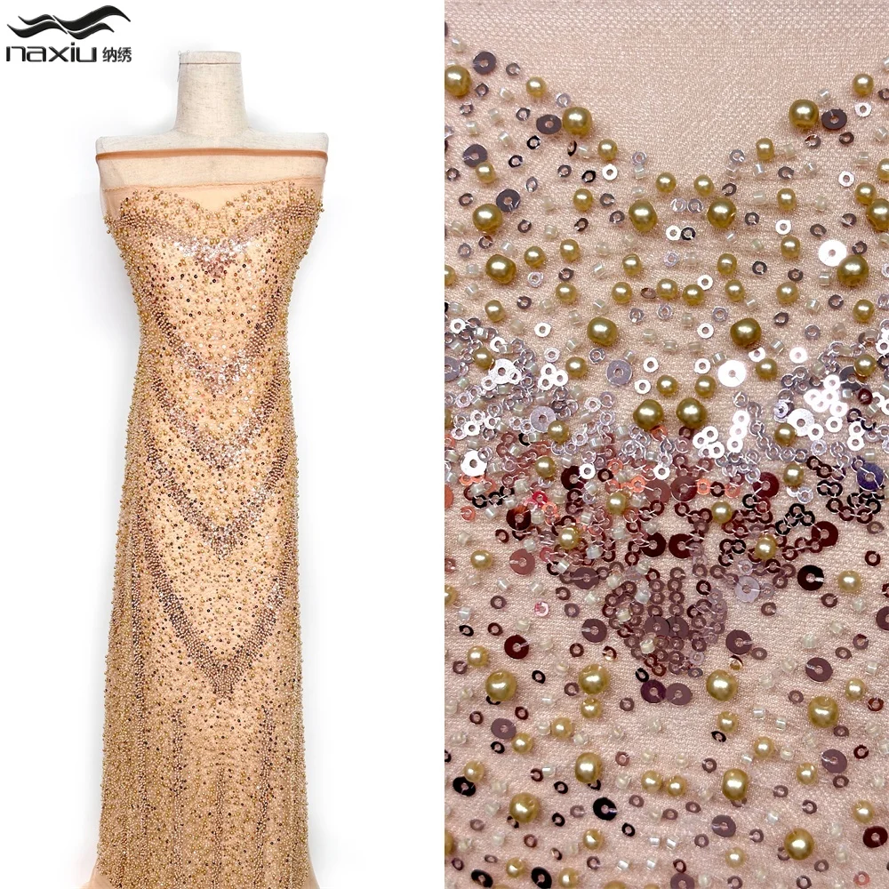 

Ткань из африканского кружева с пайетками и бисером Madison 2026, высококачественная вышивка, французское и нигерийское кружево для свадебных платьев