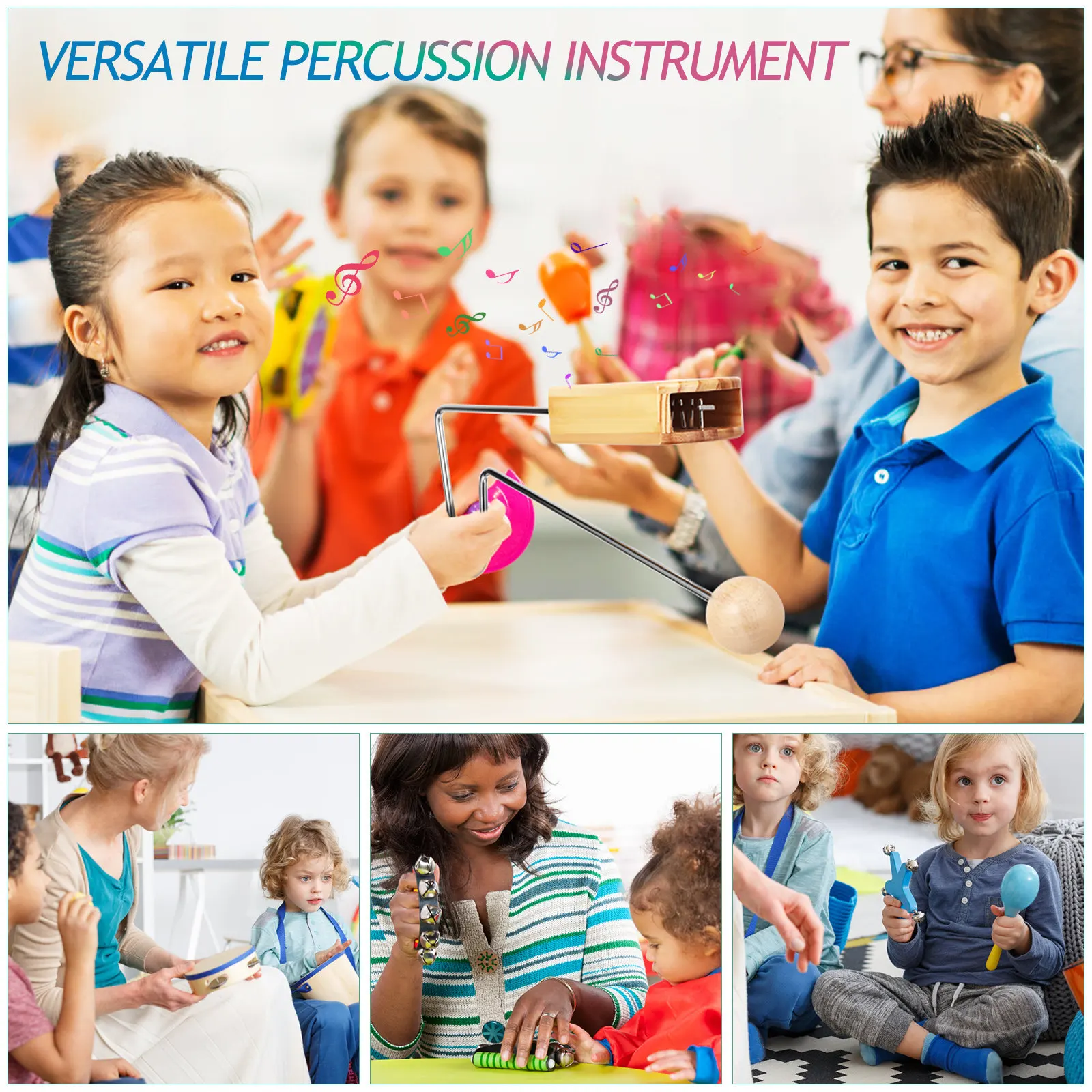 

Vibraslap Instrument Solid Wood Percussion Tool Versatile Sound Plaything for Adult Musicians Party Performances Band Practice