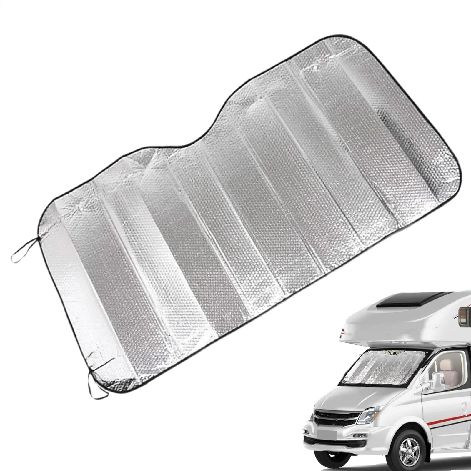 

RV Windshield Sunshade Sun Shade Protector for Motorhome Double-Sided Aluminum Foil Truck Motorhomes Sunshade Cooling Accessory