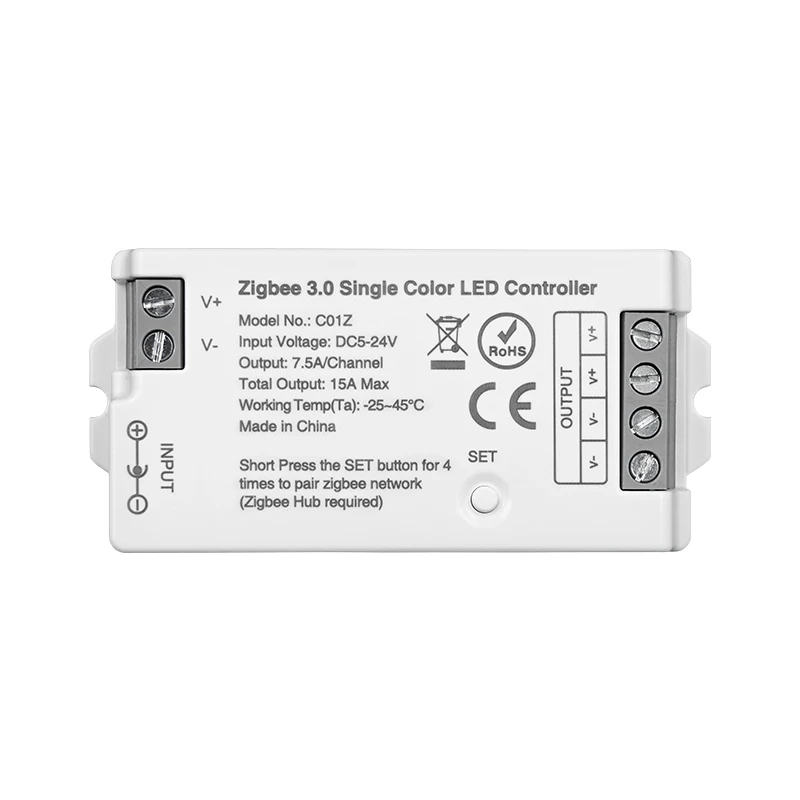Tuya Zigbee 3.0 LED Controller DC5V-24V Single Color CCT RGB RGBW RGBCCT LED Strip Hue Bridge Tuya Gateway Smart Voice Control
