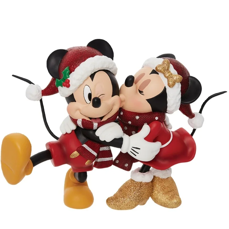 Disney Cute Trendy Holiday Mickey Minnie Kisses Action Figure desktop Modle Room Ornaments Valentine's Day Present And Xmas Gift