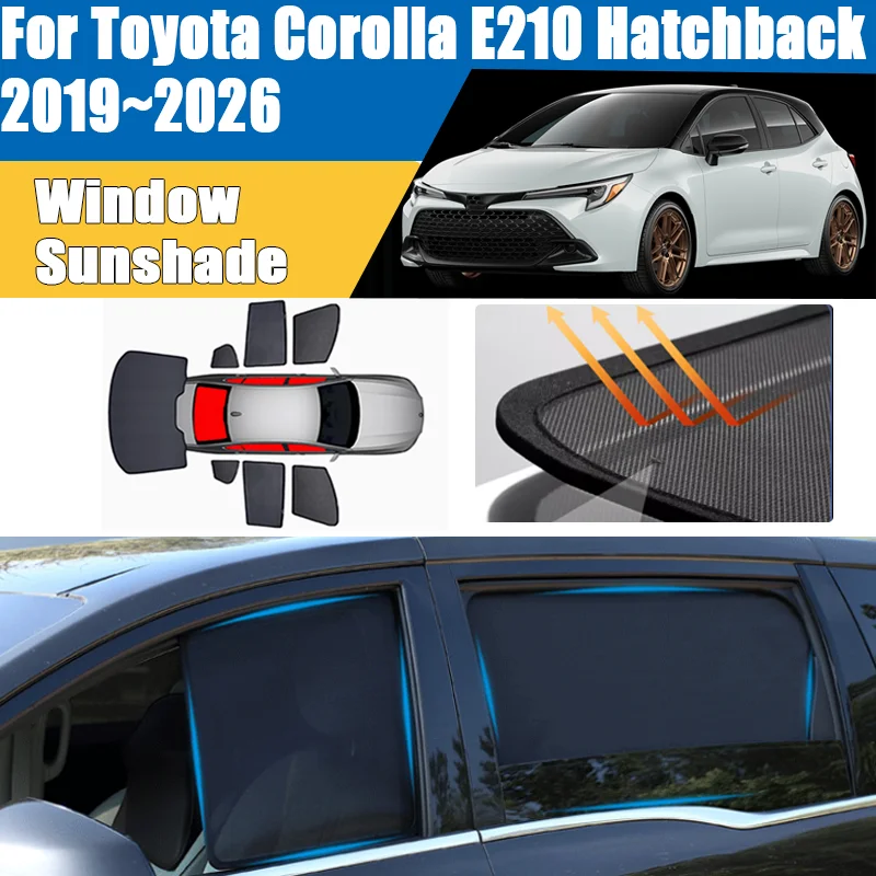 

For Toyota Auris Corolla E210 Hatchback 2019~2026 Visor Heat Insulation Mesh Sunshade UV Protection Sunshade Auto Accessories