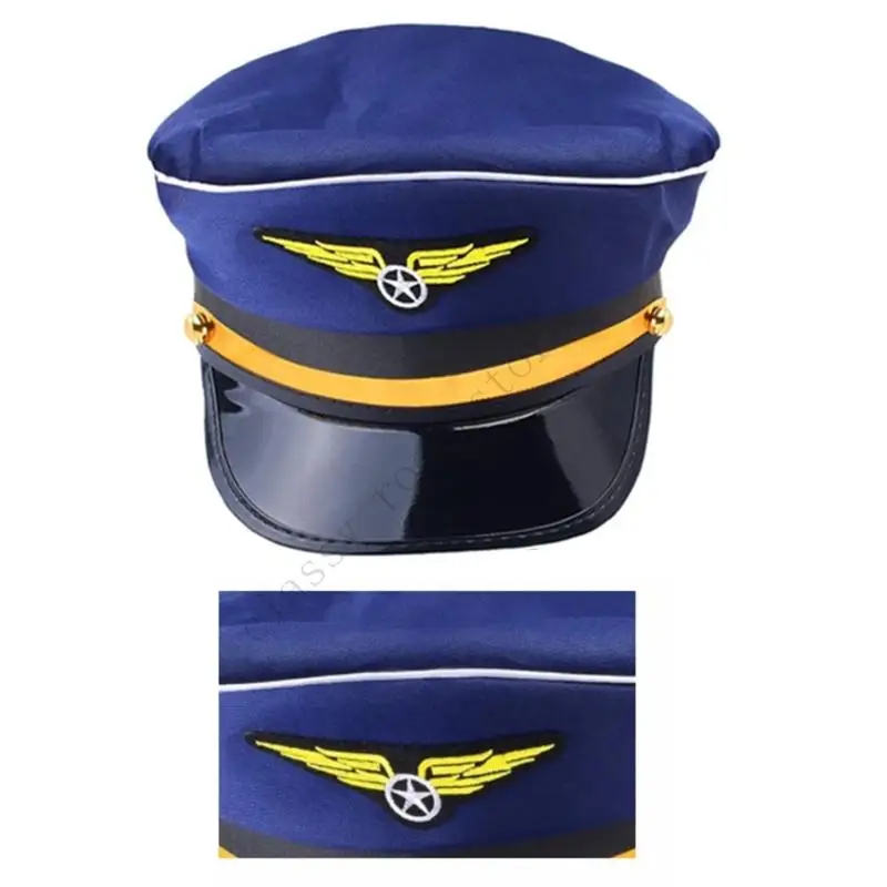 A0NF Set costumi da capitano compagnia aerea per assistenti abiti per giochi ruolo, accessori cosplay per e