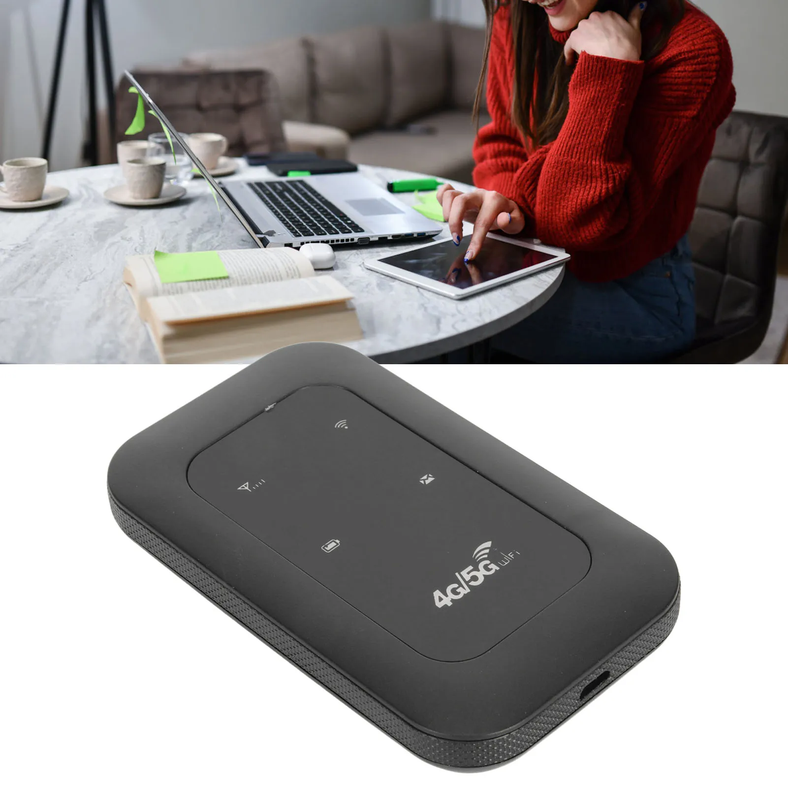 4G LTE Mobile WiFi Hotspot Rechargeable Mini LTE Portable Router 2100mAh Easy To Use Lightweight with SIM Card Slot for Laptop