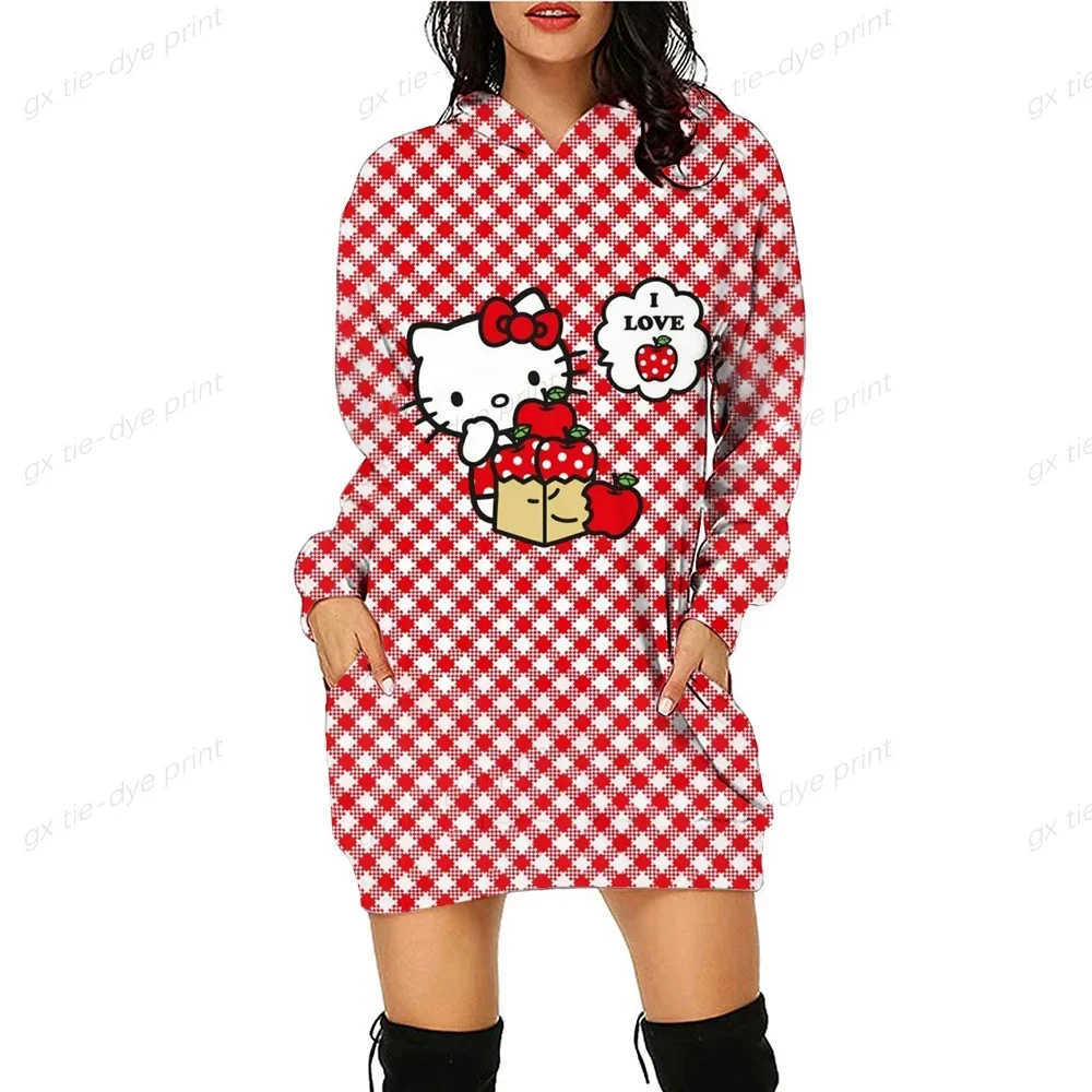 Women Hoodie HELLO KITTY Printing Sweatshirt Brand Long Sleeves Hoodies Casual Elegent Cute Ladies Pullovers Top Autumn