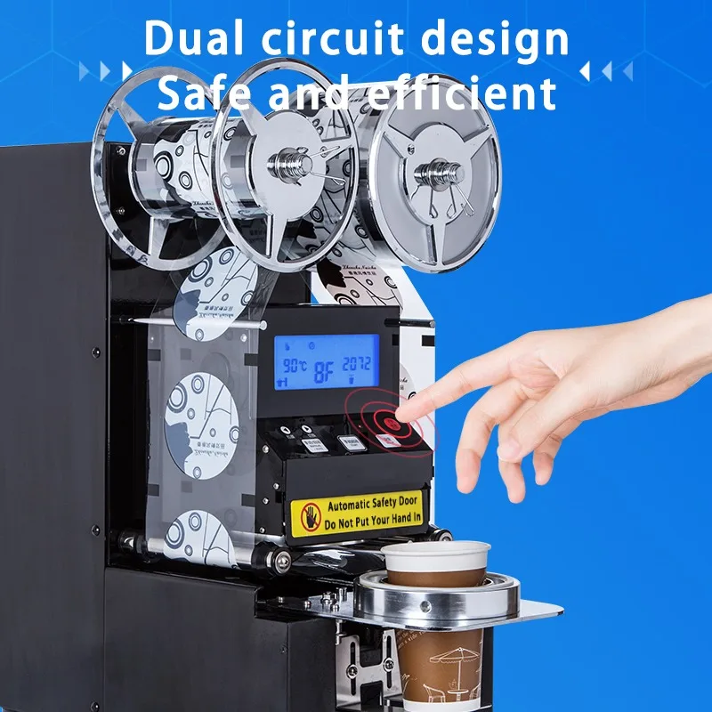 Auto Plastic Cup and Paper Cup Sealing Machine High Quality Automatic Sealer Bubble Tea Milk Coffee Drink Cup Sealing Machine