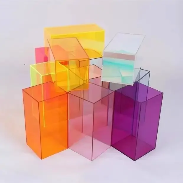 20x20x20cm Colourful Transparent Acrylic Cover Figures Box Frosted Display Storage Box Model Toy Anti Dust Cover No Need Install