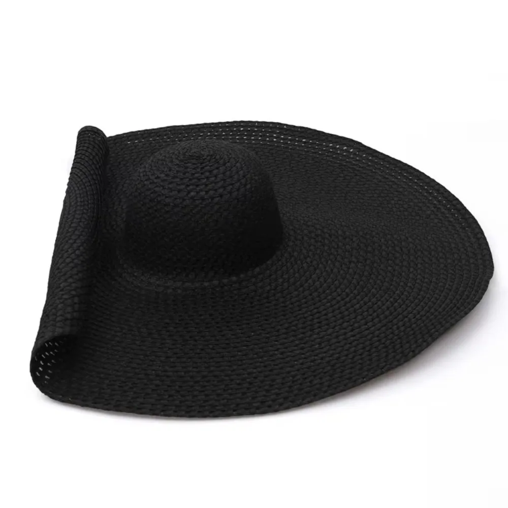 

High Quality Large Wide Brim Straw Hat UV Protection Breathable Beach Hats Straw Sunscreen Bucket Hat for Adults Kids Traveling