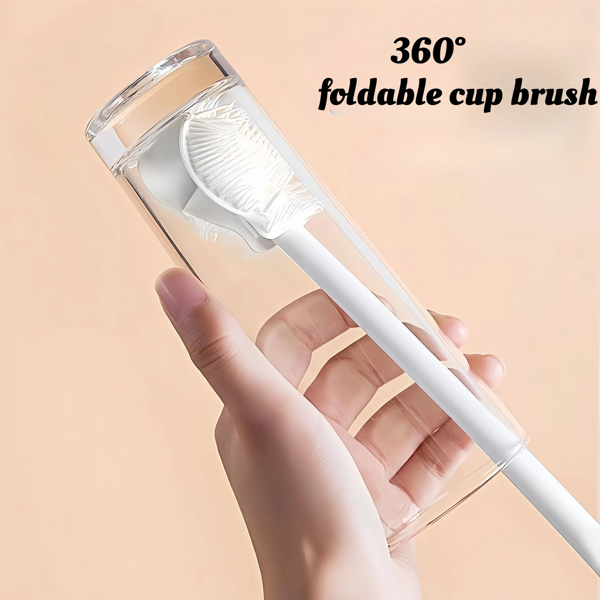 360° Foldable Cup Brush Multi-functional Cleaning Bottle Brush Cup Cleaning Artifact Kettle Water Cup Bottle Cleaning Brush