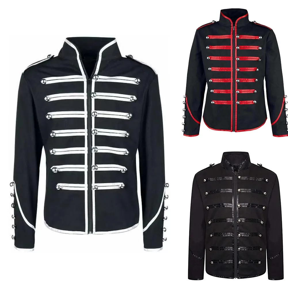 Men's Retro Gothic Jacket Frock Coat Steampunk Victorian Morning Steampunk Top Male Fashion Party Club Coat Long Sleeve Jackets