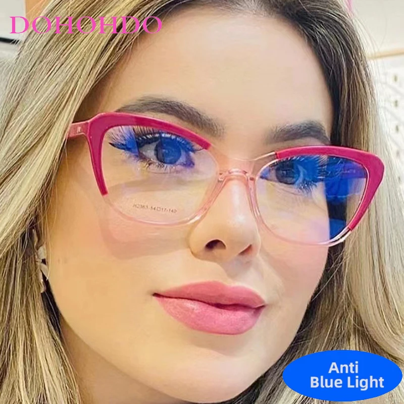 

TR90 Trendy Cat Eye Anti Blue Light Glasses Women New Vintage Brand Designer Computer Reading Eye Protection Optical Eyeglasses