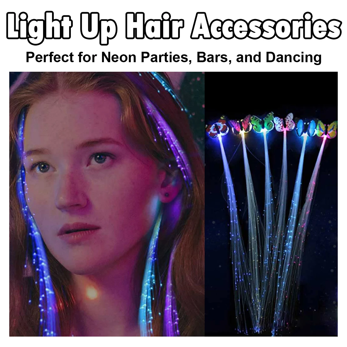 Random Color Glowing Hair Light Kit Lights Claw Flash Braid Christmas Ornaments With Fiber Hairpins Accessories Up Women Braided