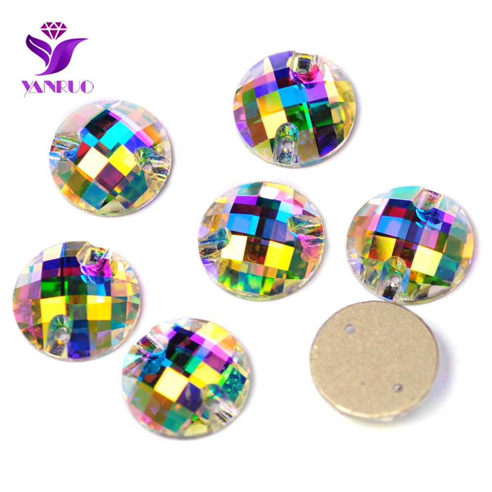 YANRUO 3220 Chessboard Crystal AB AAAAA Quality Sewing Rhinestones Stones And Crystal Flat Back Stones For Rhinestones Dress