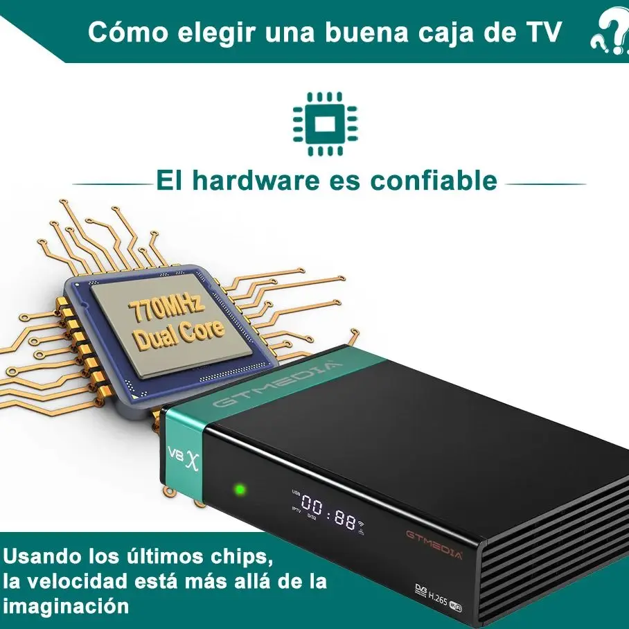 جهاز استقبال الأقمار الصناعية GTMEDIA V8X DVB-S/S2/S2X 1080P Full HD HEVC Main 10 Profile H.264 2.4G Wifi Ethernet ترقية LACAM 61W 70 M3U