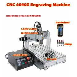 LY CNC 6040 타각기, USB 스핀들, 수냉식 목재 금속 조각 기계, 3/4 축, 1500W, 2200W