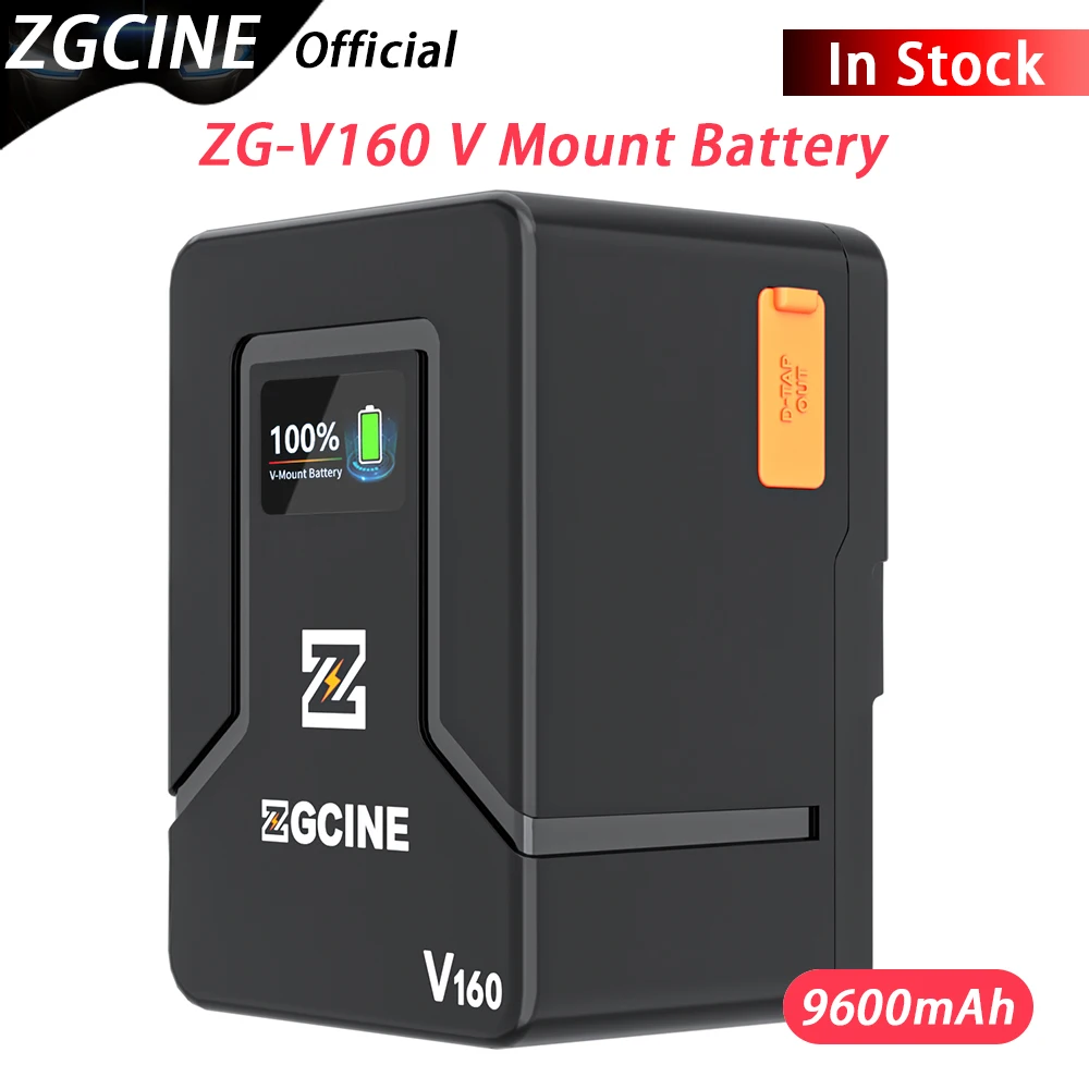 ZGCINE ZG-V160 فولت جبل بطارية 9600 مللي أمبير قوة البنك 14.8 فولت فولت قفل الخامس شكل بطارية ليثيوم أيون PD شحن سريع للكاميرا DSLR