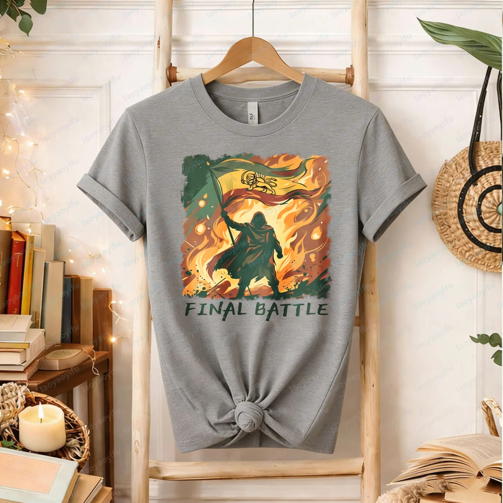 

Men "Final Battle" Iran T-Shirt Persian Lion Flag Graphic Tee Patriotic Crewneck Top Casual Cotton Shirt for Cultural Advocates