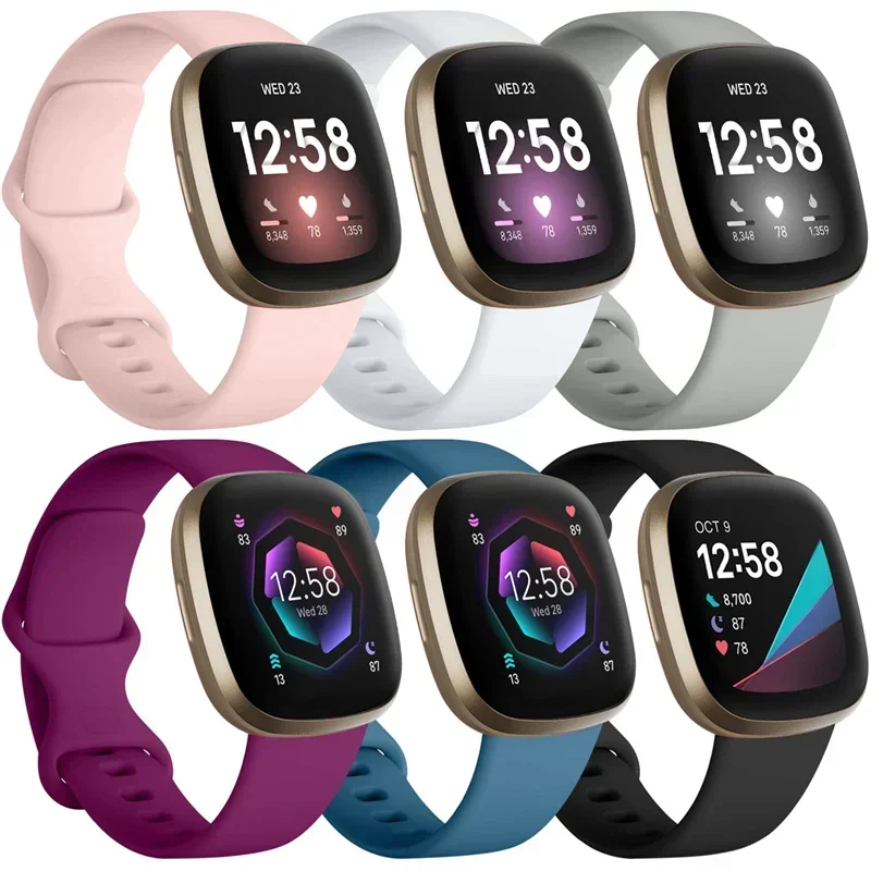 سوار ساعة سيليكون لساعة Fitbit Versa 3 ، حزام ساعة ذكية ناعم ، سوار رياضي Correa ، إكسسوارات سوار ساعة Fitbit Sense Versa3